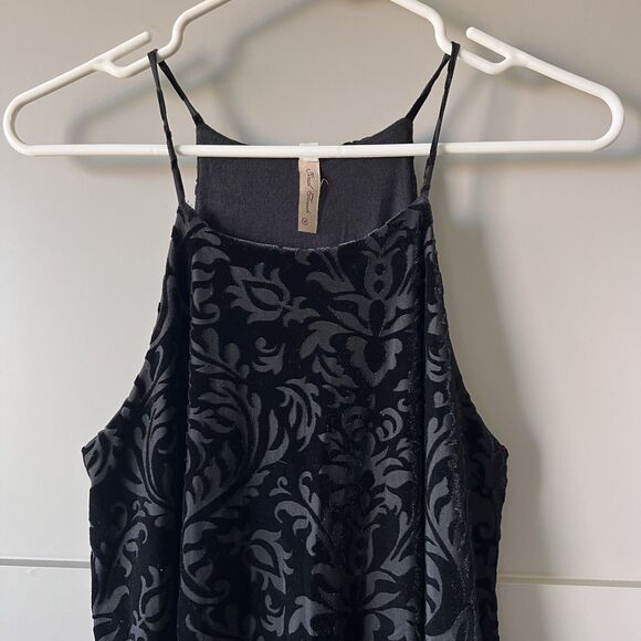 Final Touch Velvet Burnout Mini Dress Women Small Black Floral Whimsigoth Witchy - Picture 3 of 11